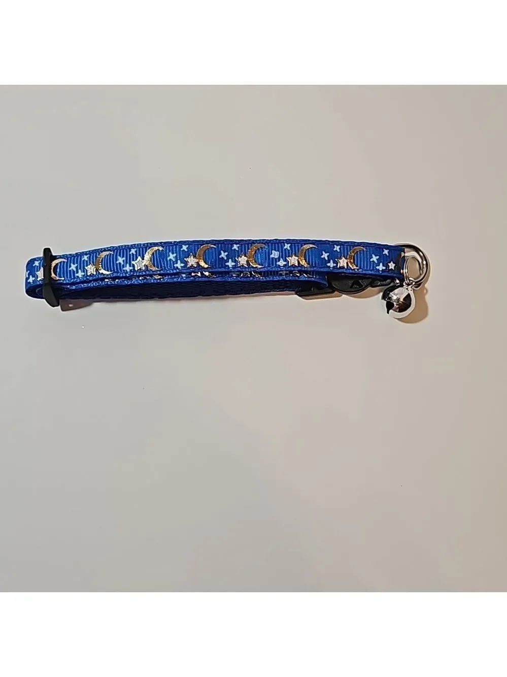 1- Cat Collar Stars and Moon, Reflective with Bell, Solid & Safe , Nylon, Pet